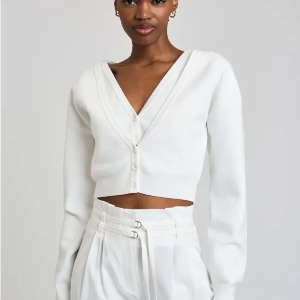 Arden Cropped Double Layered Cardigan
